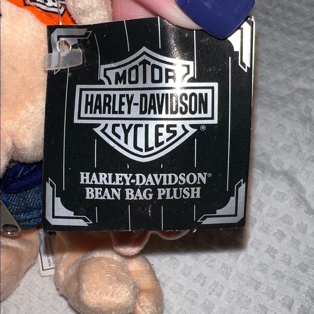 1997 Harley-Davidson Plush Pig with Orange Bandana - Picture 2 of 6